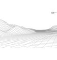wireframe landscape on white background abstract vector image
