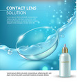 lens solution ads clear liquid pouring down vector image