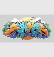 summer graffiti lettering vector image vector image