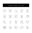 line icons set online course pack vector image