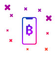 color phone mobile and cryptocurrency coin bitcoin vector image