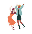 female friends dancing students party holiday vector image