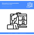 online communication outline icon style icon vector image