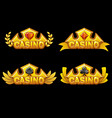 set app icons golden crowns awards vector image vector image