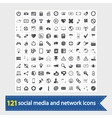 social media and network icons vector image