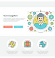 flat line business concept web site header vector image