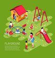 kindergarten play ground isometric vector image vector image