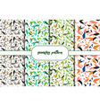 set green leafs seamless background forest vector image