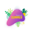 summer sale banner template tropical liquid shape vector image