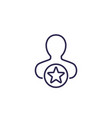 user favorite line icon vector image