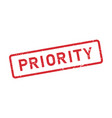 grunge priority word rubber stamp red vector image