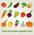 vegetables icon set vector image