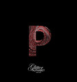 curly textured letter p vector image vector image