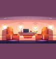 luxury interior private jet with armchairs vector image