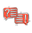 question and answer icon in comic style dialog vector image vector image