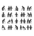 elderly people icon set vector image vector image