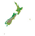 map new zealand - habitat distribution vector image vector image