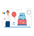 wedding concept with woman and cake balloon vector image