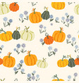 cute hand drawn pumpkin seamless pattern vector image