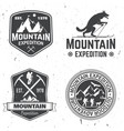 vintage typography design with mountaineers vector image