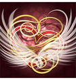 winged heart vector image vector image