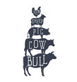 farm animals icons silhouette vector image vector image