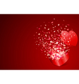 heart gift present with fly hearts vector image