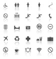 plublic icons with reflect on white background vector image