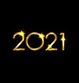 2021 happy new year numbers gold shiny texture vector image vector image