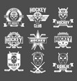 hockey logo set vector image vector image