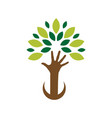organic logo leafs in hand logo vector image