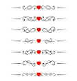 swirl elements with hearts vector image vector image