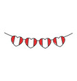 canadian flag garlands hanging with heart shape vector image vector image