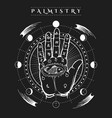 esoteric human hand fish tattoo poster vector image