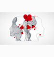 human head is made in the style of a wireframe vector image