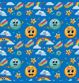seamless background with stars and rainbow vector image vector image
