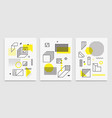 set universal trend posters linear geometric vector image vector image