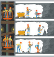 coal industry mine with many levels workers vector image