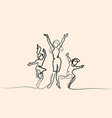 happy mother dancing with children vector image