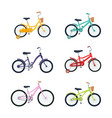 set kid bicycles on white background children vector image