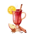 watercolor mulled wine vector image