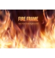 burning fire frame fiery background vector image