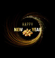 happy new year greeting card with golden spiral vector image vector image