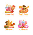street food banners vector image