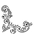 vintage swirling corner retro curling vignette vector image
