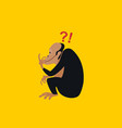 primate is thinking vector image vector image