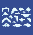snow caps cartoon winter decoration elements vector image