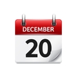december 20 flat daily calendar icon vector image