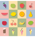 flat icon fruit and ice cream vector image