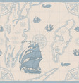 seamless pattern on topic travel and pirates vector image